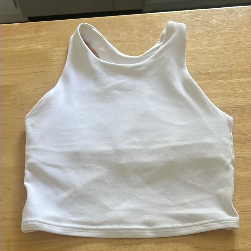 Girls Athleta White Sleeveless Crop Top